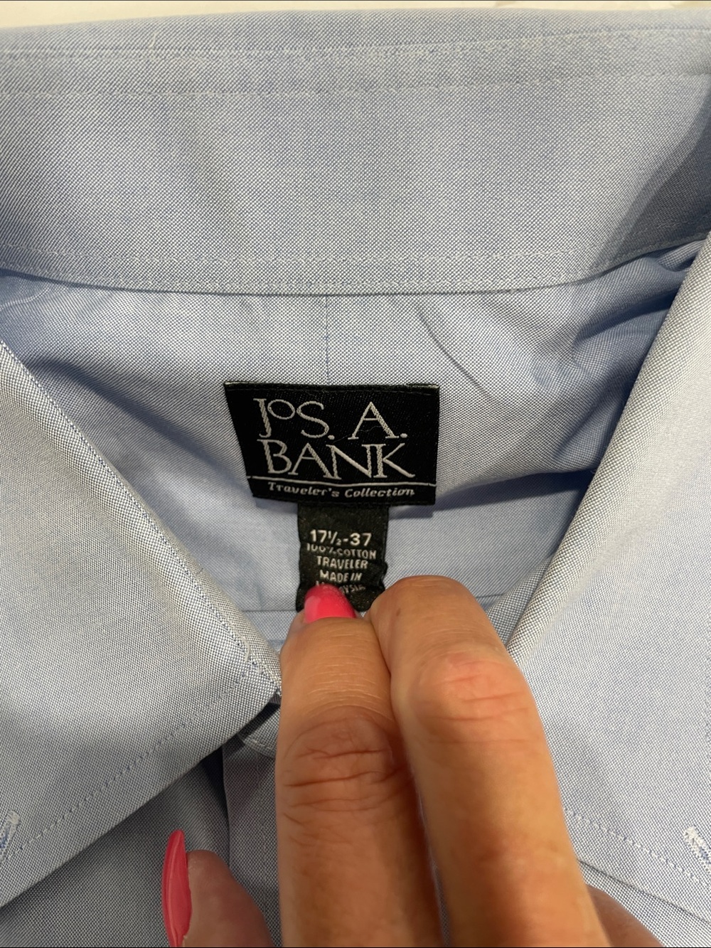 Jos. A. Bank Men's Light Blue Button-Down Dress Shirt s1 - Picture 3 of 4